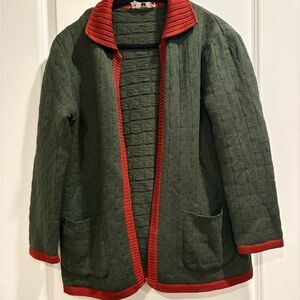 Valentino Green and Orange Cardigan Sweater